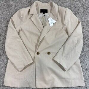 Banana Republic Womens Double Breasted Blazer Jacket Oyster Beige Size 18 NWT